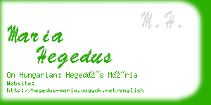 maria hegedus business card