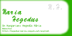 maria hegedus business card